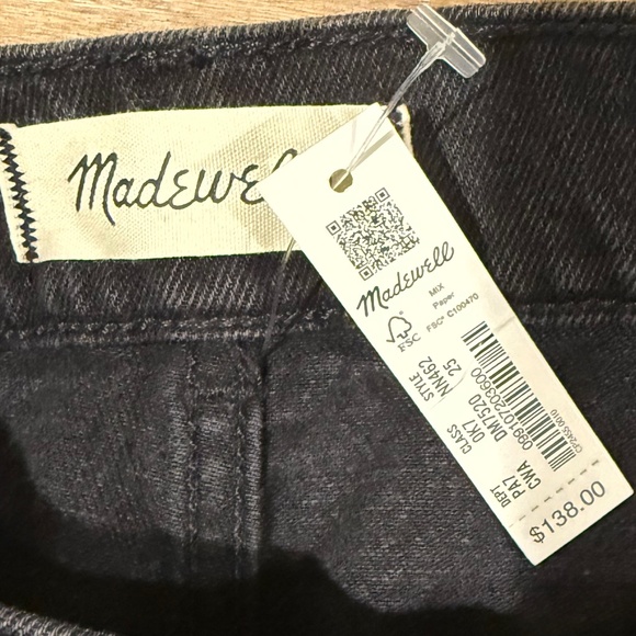 NWT Madewell 90s Straight Cargo Jean Black Utility Pockets High Rise (Size 25) - Picture 10 of 10